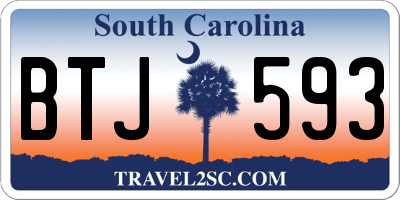 SC license plate BTJ593