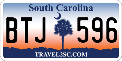 SC license plate BTJ596