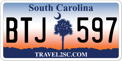 SC license plate BTJ597