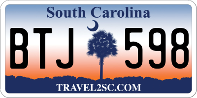 SC license plate BTJ598