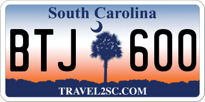 SC license plate BTJ600