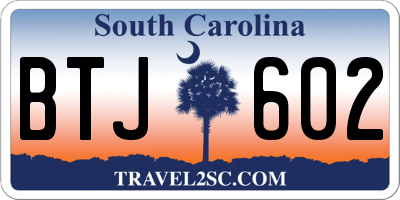SC license plate BTJ602