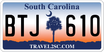 SC license plate BTJ610