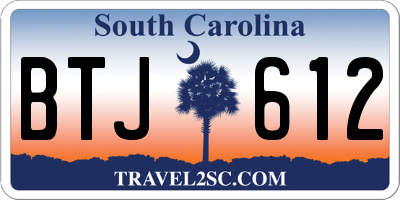 SC license plate BTJ612