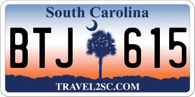 SC license plate BTJ615