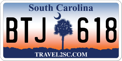 SC license plate BTJ618
