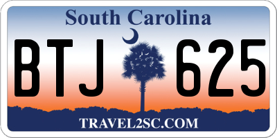 SC license plate BTJ625