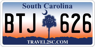 SC license plate BTJ626
