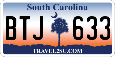 SC license plate BTJ633