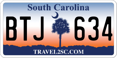 SC license plate BTJ634