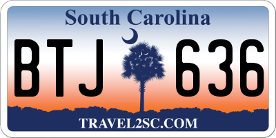 SC license plate BTJ636