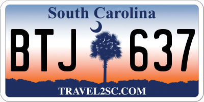 SC license plate BTJ637