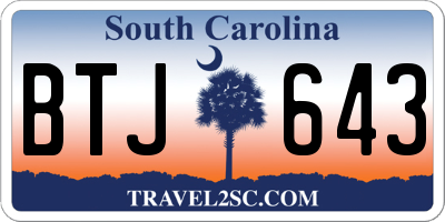 SC license plate BTJ643