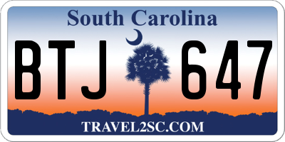 SC license plate BTJ647