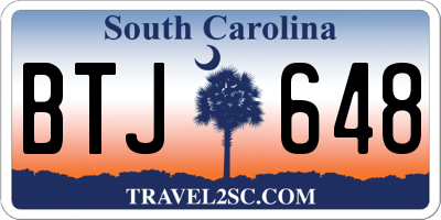 SC license plate BTJ648