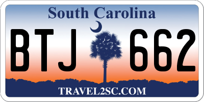 SC license plate BTJ662