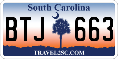 SC license plate BTJ663