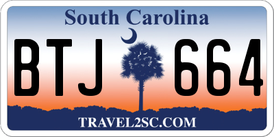 SC license plate BTJ664