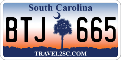 SC license plate BTJ665