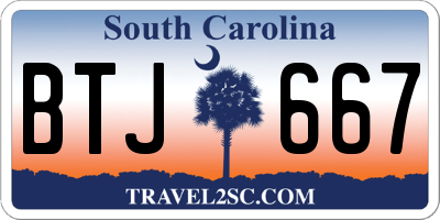 SC license plate BTJ667