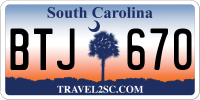 SC license plate BTJ670