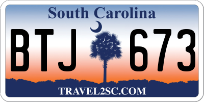 SC license plate BTJ673
