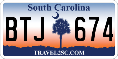 SC license plate BTJ674