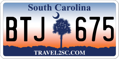 SC license plate BTJ675