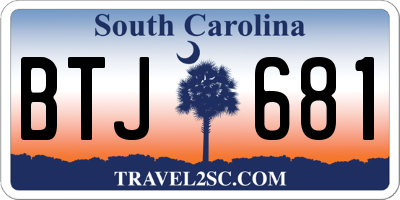 SC license plate BTJ681