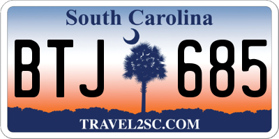 SC license plate BTJ685