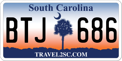SC license plate BTJ686