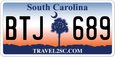 SC license plate BTJ689