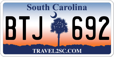 SC license plate BTJ692
