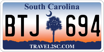SC license plate BTJ694