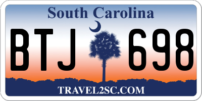 SC license plate BTJ698