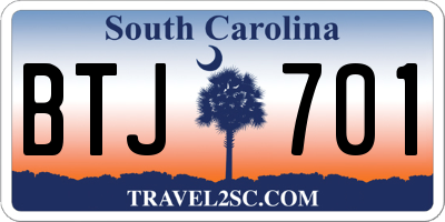 SC license plate BTJ701