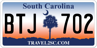 SC license plate BTJ702