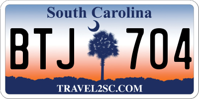 SC license plate BTJ704