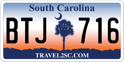 SC license plate BTJ716