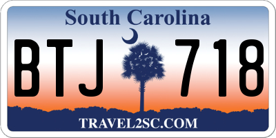 SC license plate BTJ718