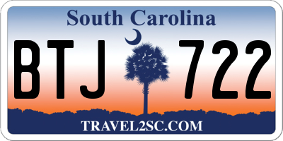 SC license plate BTJ722