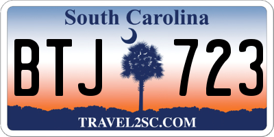 SC license plate BTJ723