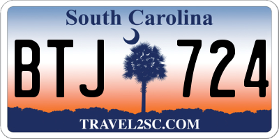 SC license plate BTJ724
