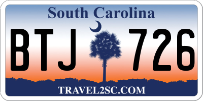SC license plate BTJ726
