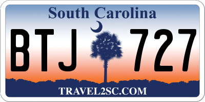 SC license plate BTJ727