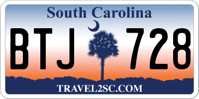 SC license plate BTJ728