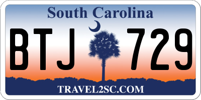 SC license plate BTJ729