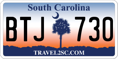 SC license plate BTJ730