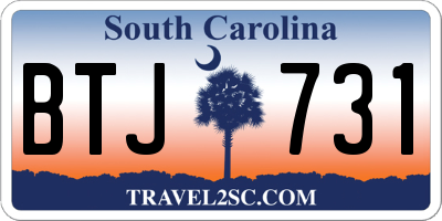 SC license plate BTJ731