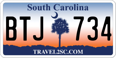 SC license plate BTJ734